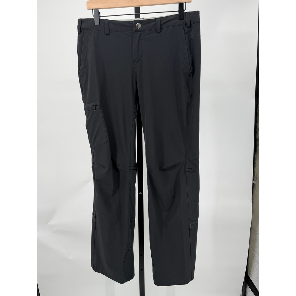 REI Womens 10 Petite Black Stretch Cargo Hiking Trail Pants Zip Pockets Outdoor